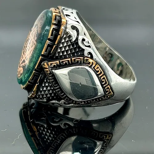 Miniatura 5 de Anillo de sello de Salomón de plata de Mercan Silver, anillo de estrella de David, anillo de sello de plata de ley, plata 925k