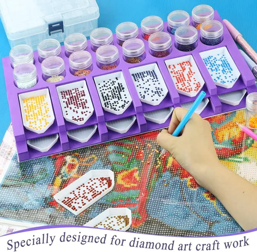 Miniatura 2 de Bandeja organizadora de accesorios de pintura de diamantes, contenedores de almacenamiento de clasificación de cuentas de pintura artística, kits