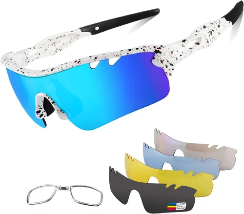 Miniatura 16 de BangLong Polarized Sports Sunglasses Cycling Sun Glasses for Men Women with 5 Interchangeable Lenes for Running Driving