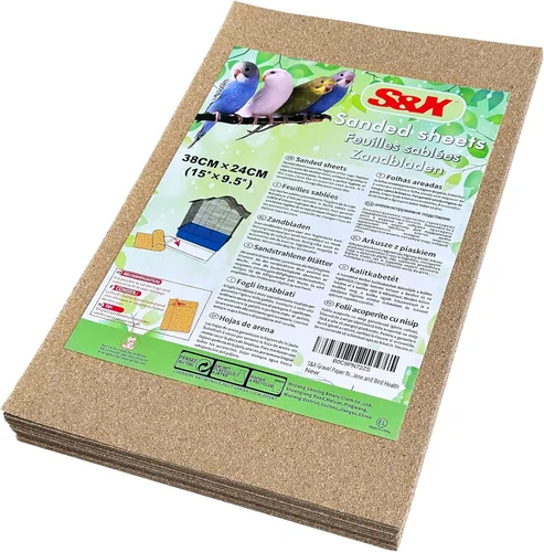 S&X Papel de grava para jaula de pájaros, paquete de 30 forros de jaula de pájaros de 15 x 9.5 pulgadas, desechables para mejorar la higiene y la