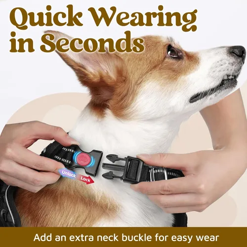 Miniatura 2 de rabbitgoo Arnés para perro de tamaño pequeño, chaleco para perro sin tirones con 3 hebillas, arnés ajustable y acolchado suave para mascotas con asa