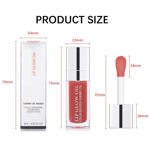 Miniatura 7 de Aceite de brillo labial hidratante Fovcos, aceite de brillo labial hidratante, brillo labial voluminizador, brillo labial transparente, aceite