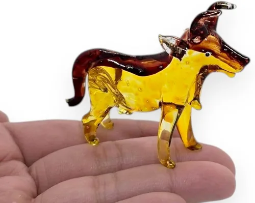 Miniatura 2 de Figura de vaca miniatura soplada a mano de vidrio soplado a mano de 2.5 pulgadas de alto, figura de granja de animales, decoración coleccionable