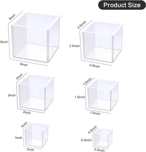 Miniatura 7 de Juego de 12 moldes de resina epoxi transparente, moldes de silicona transparente para resina epoxi, incluye moldes de resina de esfera sin costuras