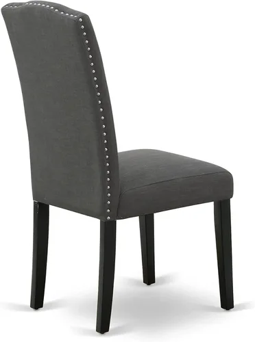 Miniatura 8 de East West Furniture ESEN3-BCH-20 - Juego de mesa y sillas de cocina de 3 piezas contiene una mesa redonda de comedor con pedestal y 2 sillas Parsons