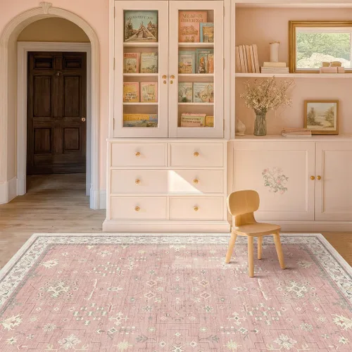 Miniatura 97 de Alfombra Boho Negra para Sala de Estar - Alfombra de Área Lavable de 10x14 Pies, Alfombras de Comedor para Debajo de la Mesa, Alfombra Suave de Pelo