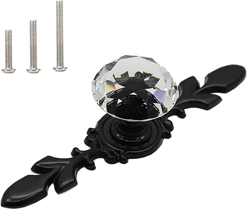HUAMULAN Paquete de 10 pomos de cristal para cajones de cocina, pomos de puerta de armario, manijas con tornillos para cocina, baño, oficina,