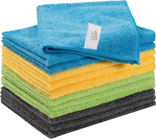 Miniatura 10 de CLICK CLEAN Paños de limpieza de microfibra, paquete de 24, tamaño 12 x 16 pulgadas, sin pelusas, sin rayas, toallas de limpieza reutilizables