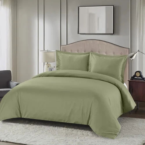 Miniatura 3 de Royal Hotel Bedding Funda de edredón suave y sedosa, viscosa hecha de mezcla de bambú y algodón, juego de funda de edredón de 3 piezas, Azul