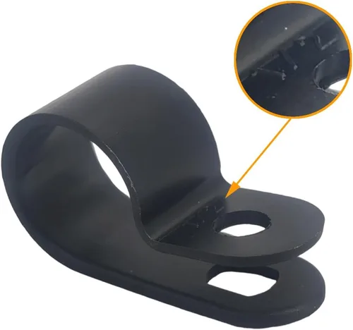 Miniatura 3 de 100 Uds Abrazadera De Cable 1/2 "R-Tipo Clip De Cable Abrazadera De Alambre Clips De Sujetadores De Cable De Nylon Para La Gestión De Cables - Negro