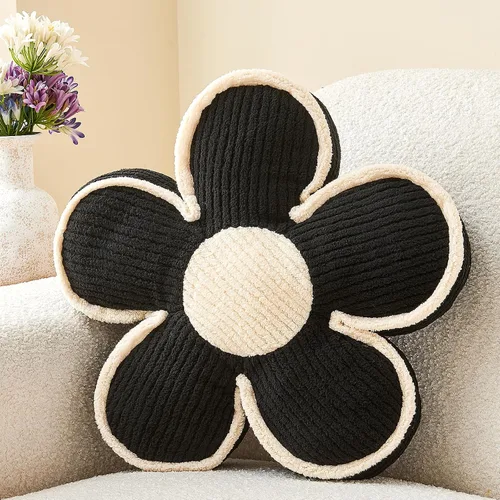Miniatura 13 de Almohada en forma de flor rosa, cojín de suelo de 13.7 pulgadas, cojín de flor para sofá, sofá cama, almohada suave de margarita, cojín decorativo