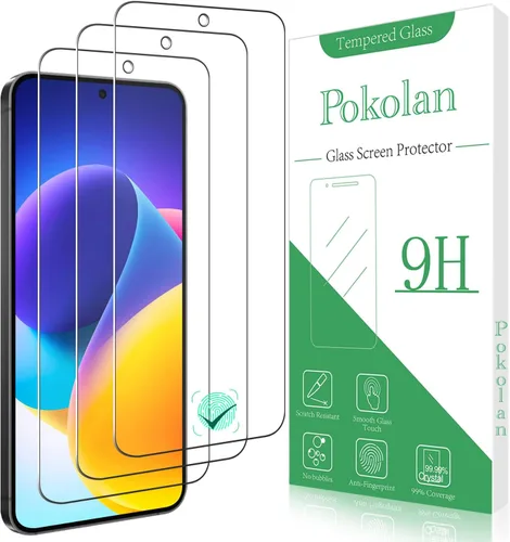 Miniatura 8 de Pokolan Paquete de 3 protectores de pantalla para Samsung Galaxy A15 5G / A15 vidrio templado, sensibilidad táctil, sin burbujas, antiarañazos