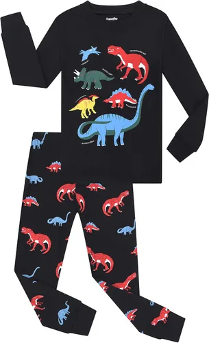 Miniatura 2 de Benaive Pijamas para niños, pijamas de algodón para niños, conjunto de 4 piezas con pantalones para niños