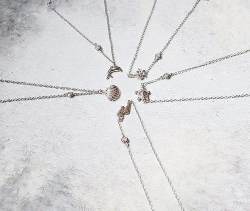 Miniatura 3 de Pulsera tobillera de plata de ley 925 con diseño de tortuga