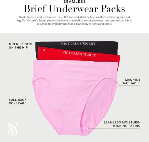 Miniatura 2 de Victoria's Secret Paquete de bragas sin costuras, ropa interior para mujer (XS-XXL)