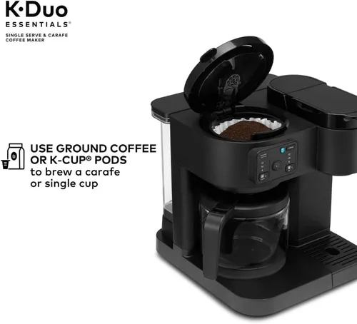 Miniatura 4 de K-Duo Essentials Coffee Maker for Hot and Iced Drinks, Single Serve KCup Pod Brewer and 12 Cup Carafe Drip Coffee Pot, 72 oz Water Reservoir,Pause &