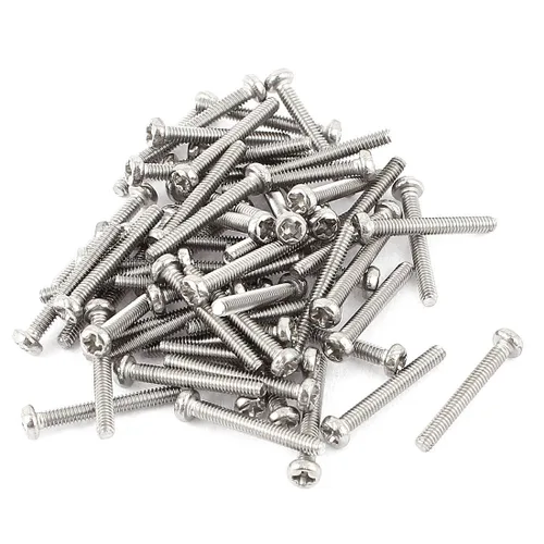 Miniatura 13 de uxcell Tornillos Phillips de cabeza cruzada de acero inoxidable 304 M2 x 0.118 in 60pcs