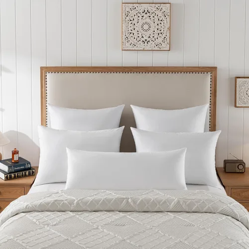 Miniatura 2 de basic home 28x28 Euro Throw Pillow Insert-Down Almohada de plumas Inserto-Tela de algodón Blanco-1 pieza