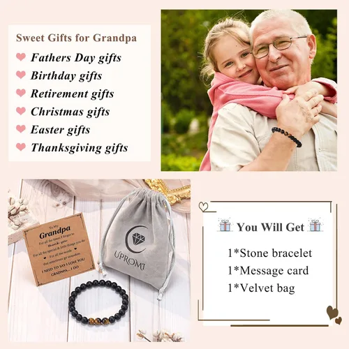 Miniatura 7 de UPROMI Regalos para papá, padrastro, abuelo, tío, padrastro, hermano, hijo, nieto, sobrino, hijastro, hombre, pulsera, regalo de cumpleaños