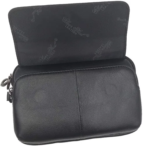 Miniatura 4 de Hebetag Cartera de cuero para hombre, organizador de muñeca