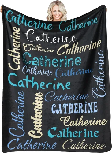Manta personalizada con nombre, manta personalizada de franela para niños, mujeres, hombres, Navidad, cumpleaños, madre, padre, día de San Valentín
