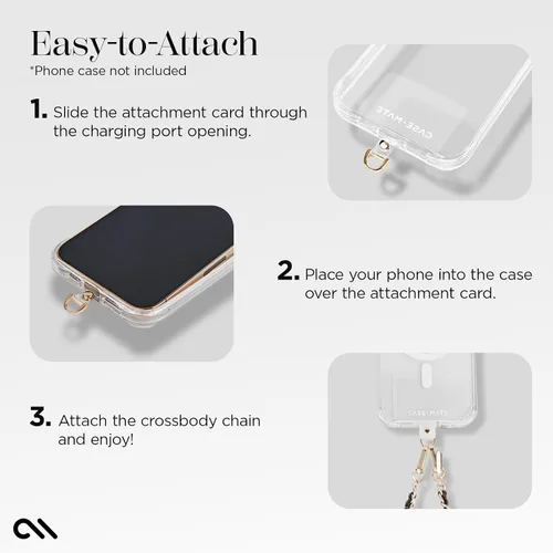 Miniatura 8 de Case-Mate Cordón cruzado para teléfono [funciona con todos los teléfonos] Correa manos libres - Colgante de cuero para teléfono celular - Soporte