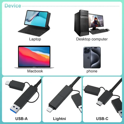 Miniatura 7 de Memory Stick Pro Duo - Lector de tarjetas SD/Micro SD/TF/XD/CF/M 7 en 1 para Windows, Mac, Linux (USB-A + USB-C + IP)