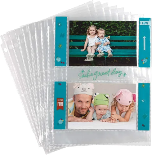 Samsill Páginas de fotos de 4 x 6 pulgadas para carpeta de 3 anillos de 4 x 6, paquete de 25), con capacidad para 100 imágenes, cada página de fotos