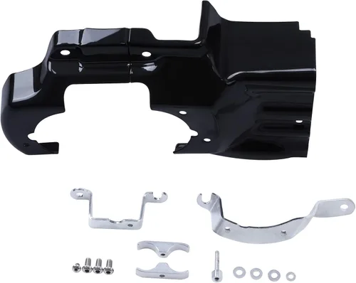 Miniatura 4 de TCT-MOTORPARTS Cubierta de interfaz de transmisión de motor negra para Harley Softail Deluxe FXST FXSTC 2007-2017