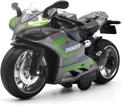 Miniatura 9 de Motocicleta de juguete, juguete de motocicleta con sonidos y luces, juguete de modelo de motocicleta a escala 1:12 para niños, vehículo de tracción