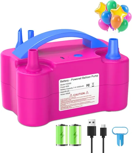 Miniatura 8 de Chamvis Bomba de globo eléctrica, bomba de globo de 110 V 600 W inflada, bomba de aire para globos: máquina sopladora de globos para llenar globos