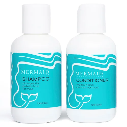 Champú y acondicionador Travel Duo, sin sulfatos, libre de crueldad, extensión segura para el cuidado del cabello sobre la marcha, 3.4 onzas líquidas