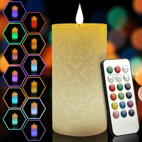 Miniatura 11 de Velas de té recargables sin llama con temporizador remoto y base de carga, velas LED que funcionan con pilas, velas USB para otoño, boda, Navidad