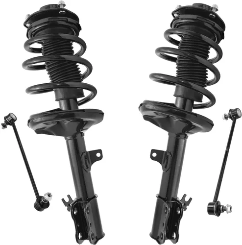 Miniatura 103 de Detroit Axle - Kit de 4 barras estabilizadoras delanteras para Ford F-150 2021 2022 2023 2024, 2 puntales con resorte helicoidal, 2 eslabones