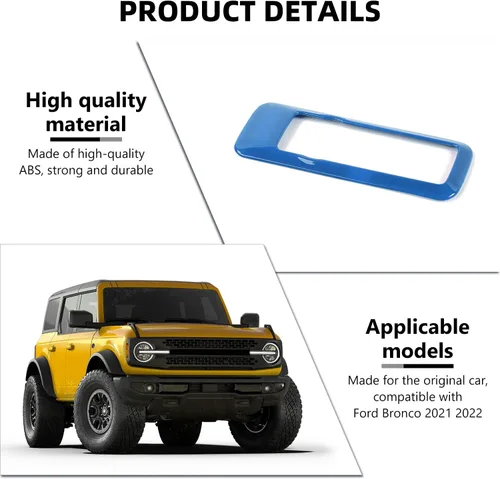 Miniatura 3 de RAZPOY Cubierta de botón del interruptor de faros para accesorios Ford Bronco 2021-2025 Azul