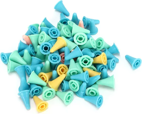 Miniatura 9 de 100 protectores de agujas coloridos, protectores de punto de tejer con agujeros grandes, protectores de puntos, tapones de punta de aguja