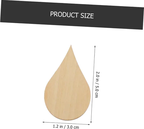 Miniatura 2 de EXCEART Adorno de gota de agua de 1.969 in, piezas de madera para manualidades, 20 piezas para decoración de bricolaje, accesorios de fotos