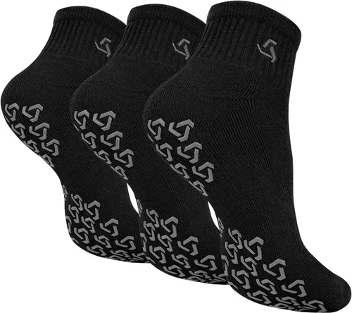 Ozaiic Calcetines antideslizantes para yoga, entrenamiento en casa, Pure Barre, pilates, hospital, calcetines acolchados ideales para hombres y