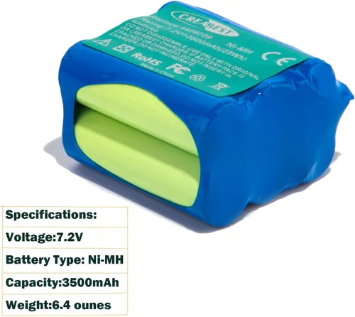 Miniatura 3 de CREABEST Batería de repuesto Ni-MH de 7.2 V 3500 mAh compatible con iRobot Aspirador Barredora Braava 380 380T 390 390T Menta 5200B 5200C Piso
