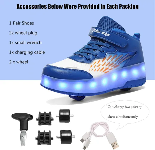 Miniatura 3 de Tenis con ruedas para niños y niñas, tenis deportivos recargables con luz LED para principiantes, el mejor regalo