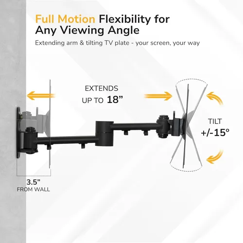 Miniatura 9 de Mount-It! Soporte de pared para televisor LCD con movimiento e inclinación completos Negro