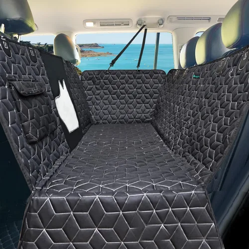Miniatura 7 de Meginc Funda de asiento de automóvil para perro, impermeable, antideslizante, protector de banco para perros, duradera 600D a prueba de arañazos