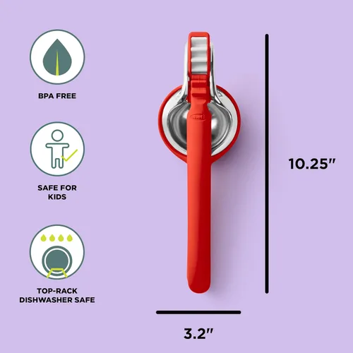 Miniatura 2 de Chef'n FreshForce Exprimidor de Limón y Cítricos, Prensa Manual con Potencia de Doble Engranaje para Máxima Extracción de Jugo, Duradero, Naranja