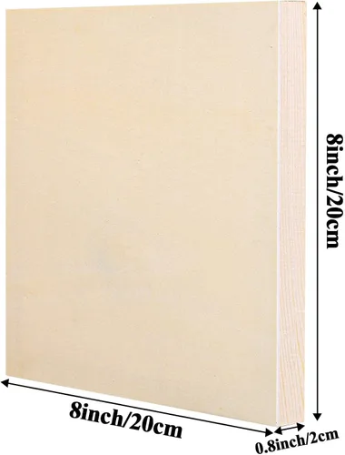 Miniatura 2 de ADXCO Paquete de 8 Paneles de Madera de 8 x 8 Pulgadas Lienzo de Madera Sin Terminar Tableros de Panel de Madera para Pintar, Verter, Uso Artístico
