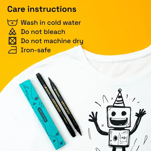 Miniatura 9 de ARTISTRO 2 marcadores de tela negros de doble punta – Kit de decoración de tela – Permanente para ropa – Bolígrafos de pintura acrílica para tenis