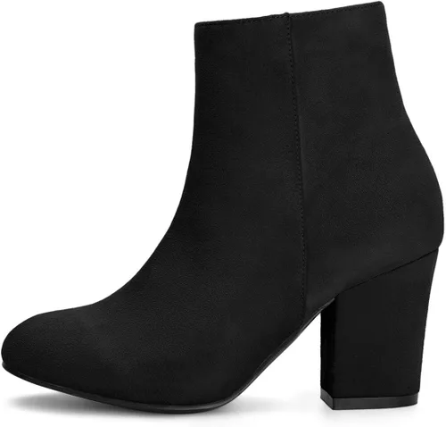 Miniatura 7 de Allegra K Botines de tacón grueso con cremallera lateral para mujer