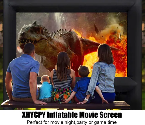 Miniatura 7 de XHYCPY Pantalla de proyector inflable de 21 pies para exteriores, pantalla de película inflable frontal y trasera para noche de cine en el patio