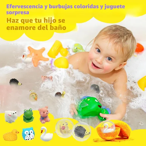 Miniatura 4 de Bombas de baño para niños con sorpresas adentro, set de 12 bombas de baño con juguetes, bolas efervescentes de baño de burbujas naturales
