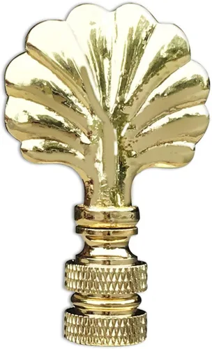 Miniatura 6 de Royal Designs, Inc. F-5018PB-2 Seashell Lamp Finial para la pantalla de la lámpara, latón pulido