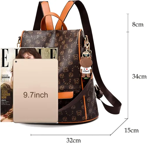 Miniatura 3 de NAITOKE Women Backpack Purse PU Leather Anti-theft Lightweight Ladies Travel Backpack